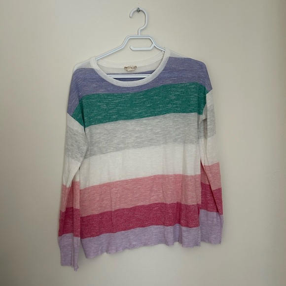 Hem & Thread Purple and Green Long Sleeve Tee - Picture 1 of 4